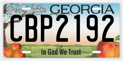 GA license plate CBP2192
