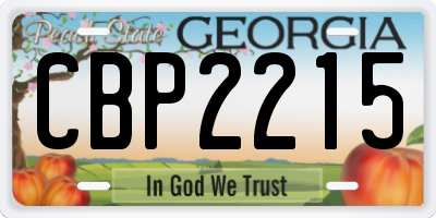 GA license plate CBP2215
