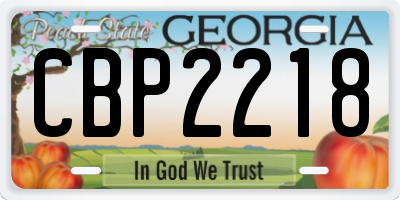 GA license plate CBP2218