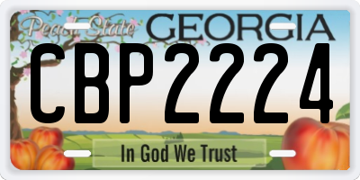 GA license plate CBP2224