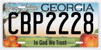 GA license plate CBP2228