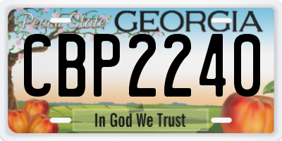 GA license plate CBP2240