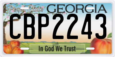 GA license plate CBP2243