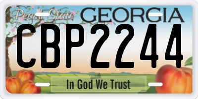 GA license plate CBP2244