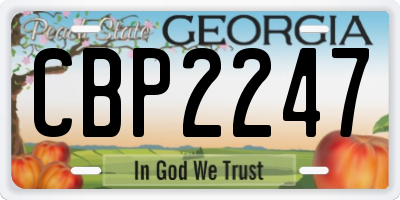 GA license plate CBP2247