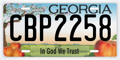 GA license plate CBP2258