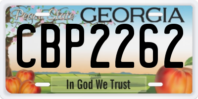 GA license plate CBP2262