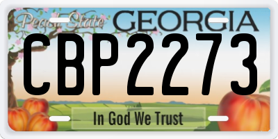 GA license plate CBP2273