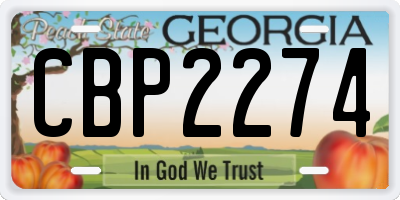 GA license plate CBP2274