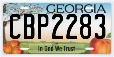 GA license plate CBP2283