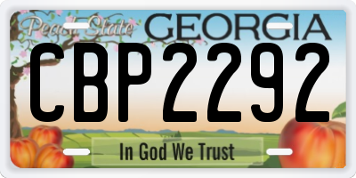 GA license plate CBP2292