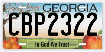 GA license plate CBP2322