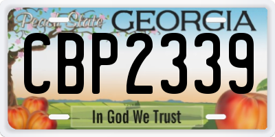 GA license plate CBP2339