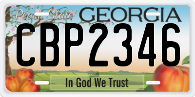GA license plate CBP2346