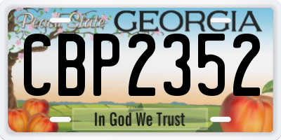 GA license plate CBP2352