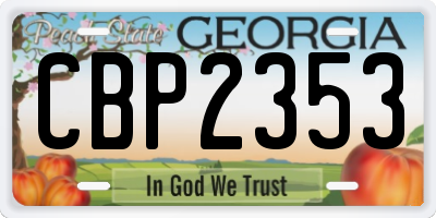 GA license plate CBP2353