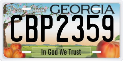 GA license plate CBP2359