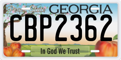 GA license plate CBP2362