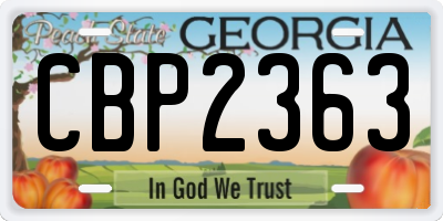 GA license plate CBP2363