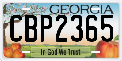 GA license plate CBP2365