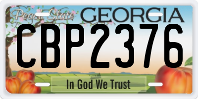 GA license plate CBP2376