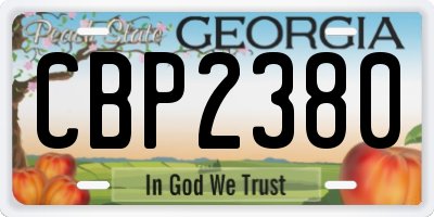 GA license plate CBP2380