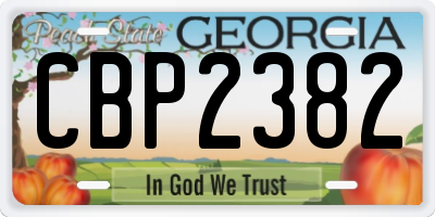 GA license plate CBP2382