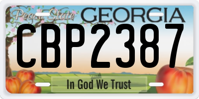 GA license plate CBP2387