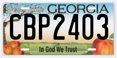 GA license plate CBP2403