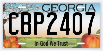 GA license plate CBP2407