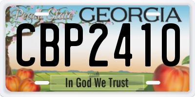 GA license plate CBP2410