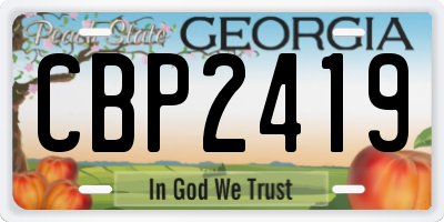 GA license plate CBP2419