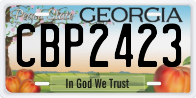 GA license plate CBP2423