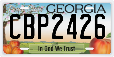 GA license plate CBP2426