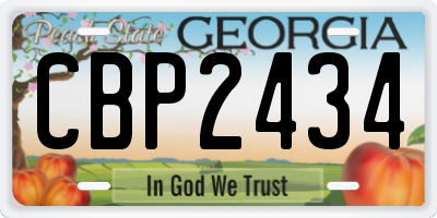 GA license plate CBP2434