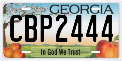 GA license plate CBP2444