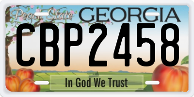 GA license plate CBP2458