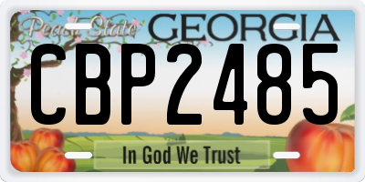 GA license plate CBP2485