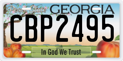 GA license plate CBP2495