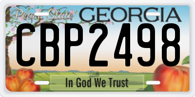 GA license plate CBP2498