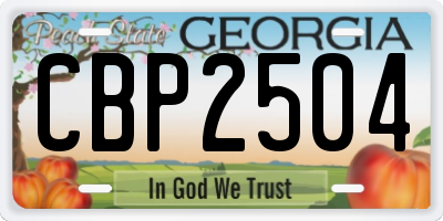 GA license plate CBP2504