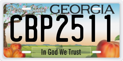 GA license plate CBP2511