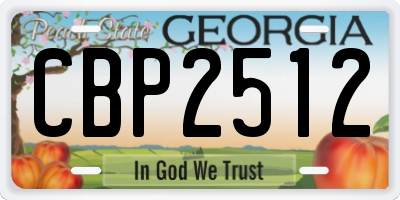 GA license plate CBP2512