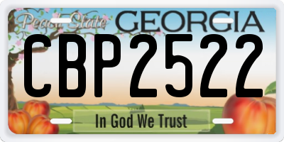 GA license plate CBP2522