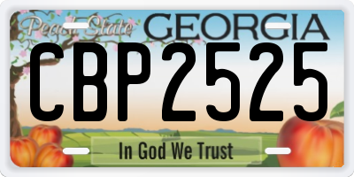GA license plate CBP2525
