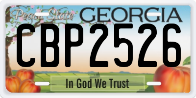 GA license plate CBP2526