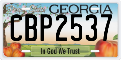 GA license plate CBP2537