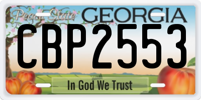 GA license plate CBP2553