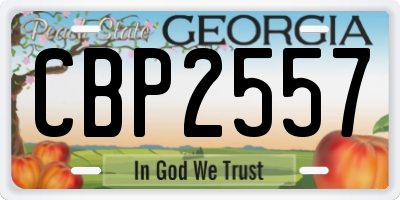 GA license plate CBP2557