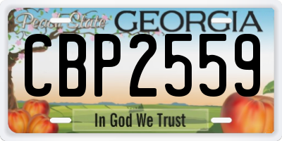 GA license plate CBP2559